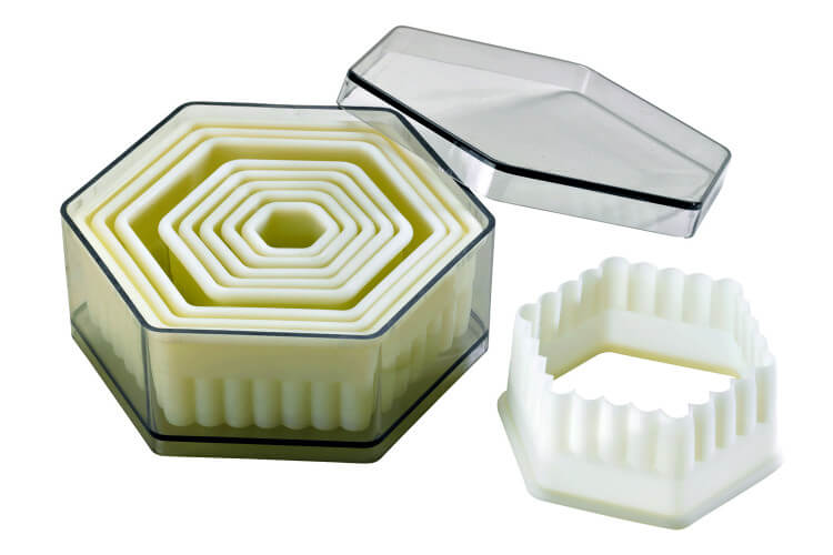 9 emporte pièces cannelés hexagonaux en polyglass