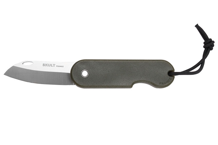 Couteau pliant Skult fran&ccedil;ais &eacute;co-responsable manche vert 10cm