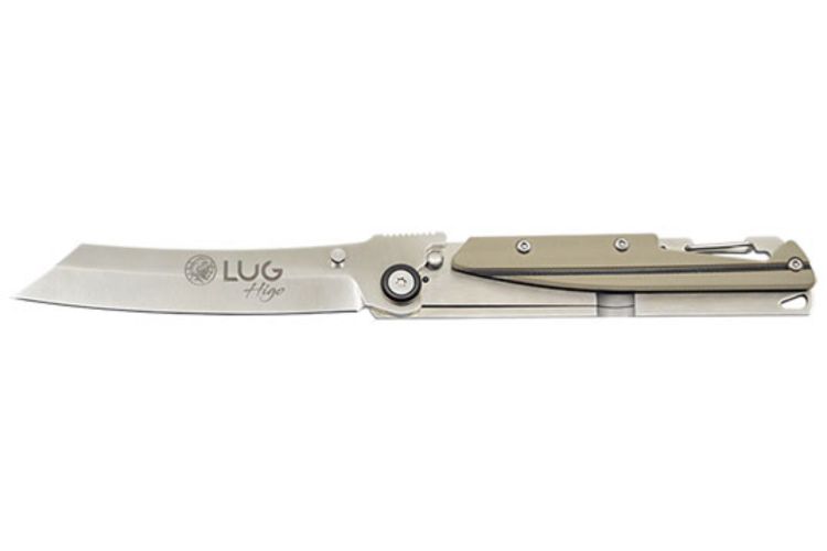 Couteau pliant LUG Higo LUSP3SHBD manche en acier et G10 d&eacute;sert et noir 11cm