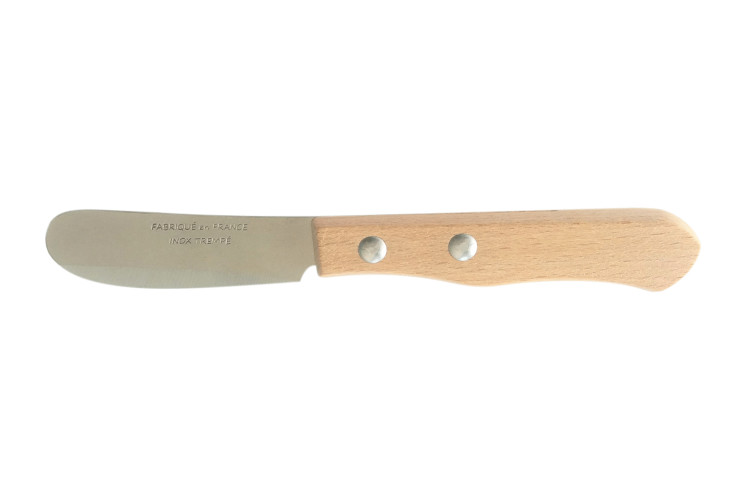 Couteau tartineur manche en bois de h&ecirc;tre 14,5cm