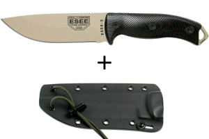 Couteau Esee 5 5PDT-004 lame carbone 13,2cm manche G10 noir/rouge + étui