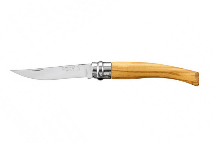 Couteau opinel Effil&eacute; n&deg;08 lame 8cm virole tournante manche en olivier