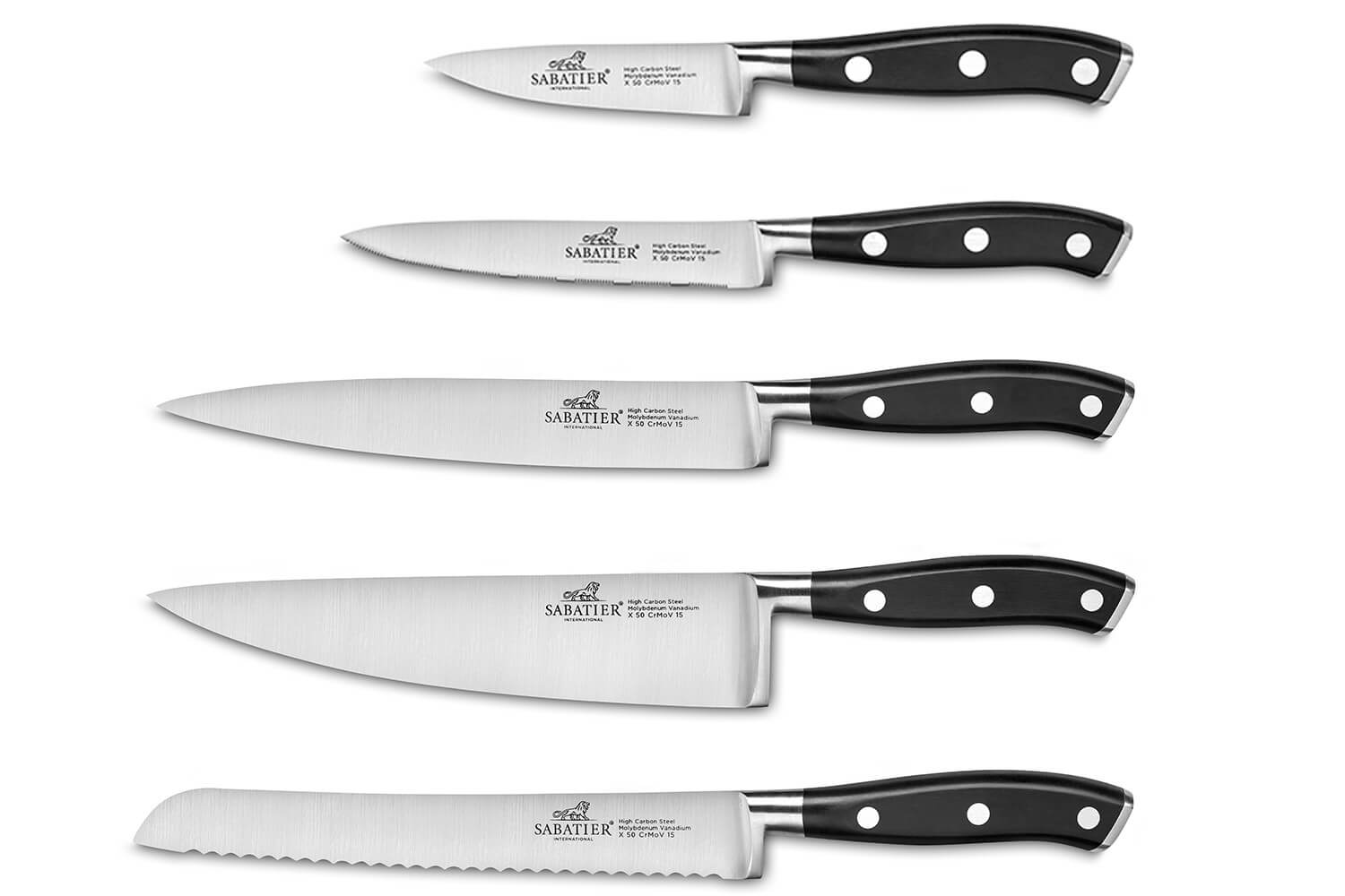Bloc Couteau Blanc Manille avec 5 Couteaux de Cuisine Ysis