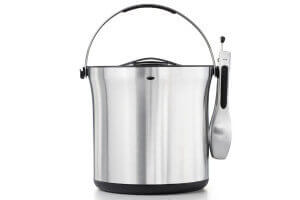 Seau à glace Oxo en acier inoxydable avec pince de service