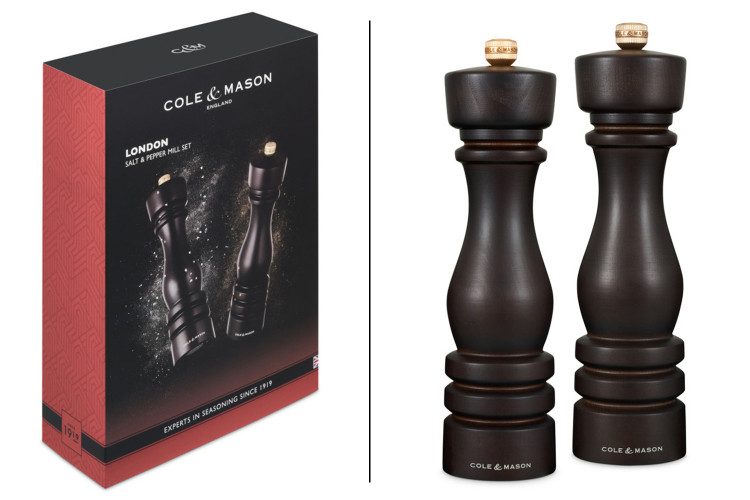Coffret moulins sel et poivre Cole & Mason London chocolat 22cm