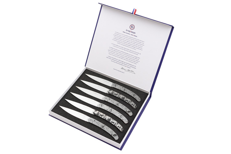 Coffret de 6 couteaux de table Le Coq Français Forêt