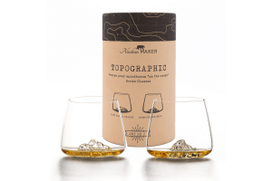 Set de 2 verres à spiritueux Alaskan Maker Topographic Everest & Mont Blanc en verre cristallin