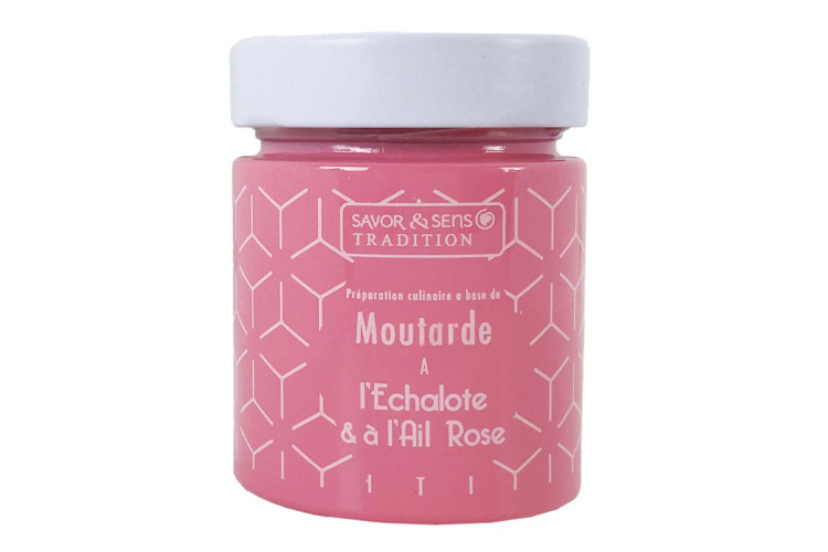 Moutarde Savor&Sens Color Block saveur &eacute;chalote et ail - 130g