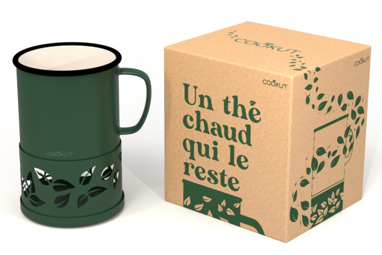 Mug &agrave; th&eacute; Cookut Sixtea chauff&eacute; &agrave; la bougie vert