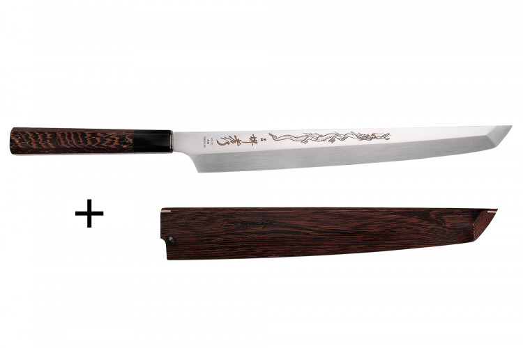 Couteau sakimaru yanagiba 30cm japonais artisanal Sakai Takayuki Honyaki Shoryu VG10