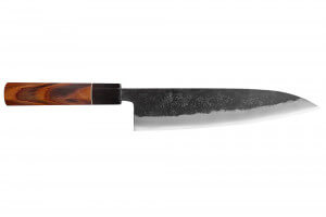 Couteau de chef 21cm japonais artisanal Yuzo Black Nashiji