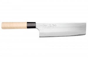 Couteau nakiri 16,5cm japonais artisanal Naoki Mazaki WS2 poli