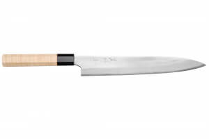 Couteau sujihiki 24cm japonais artisanal Naoki Mazaki WS2 poli