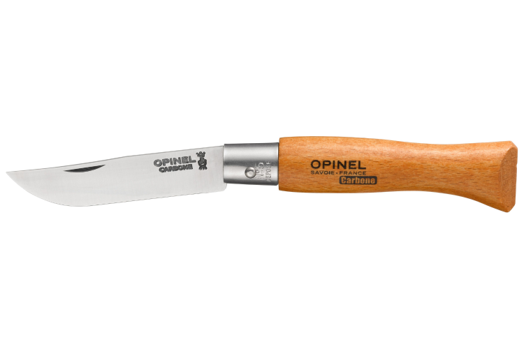 Couteau pliant Opinel Tradition Carbone n&deg;05 lame 6cm manche h&ecirc;tre