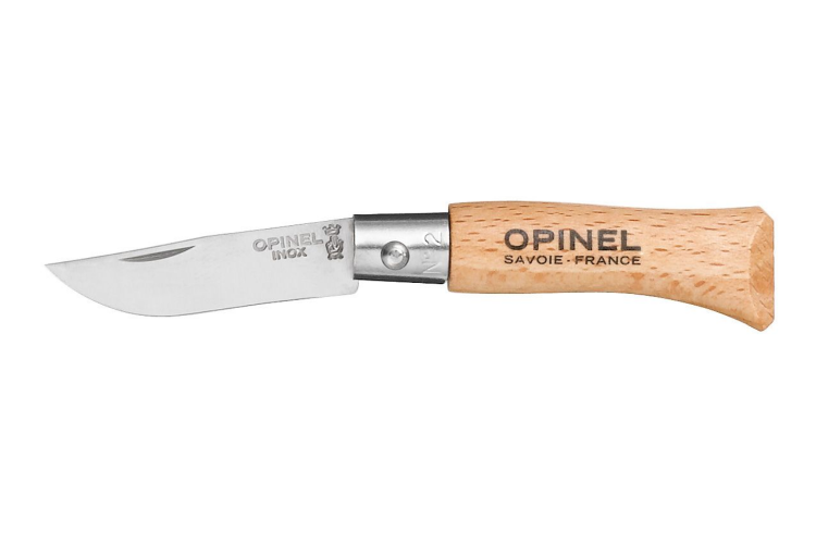 Couteau pliant Opinel Tradition Inox n&deg;02 lame 3,5cm manche h&ecirc;tre