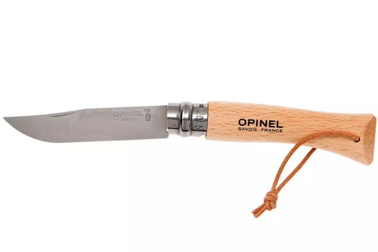 Couteau pliant Opinel Tradition Inox Baroudeur n&deg;07 lame 8cm manche h&ecirc;tre
