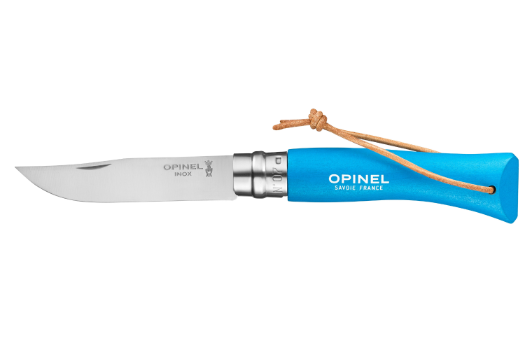 Couteau pliant Opinel Baroudeur Colorama n&deg;07 lame 8cm manche charme bleu cyan