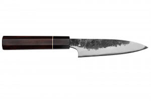 Couteau universel 12cm japonais artisanal Naoki Mazaki WS2 Black Nashiji