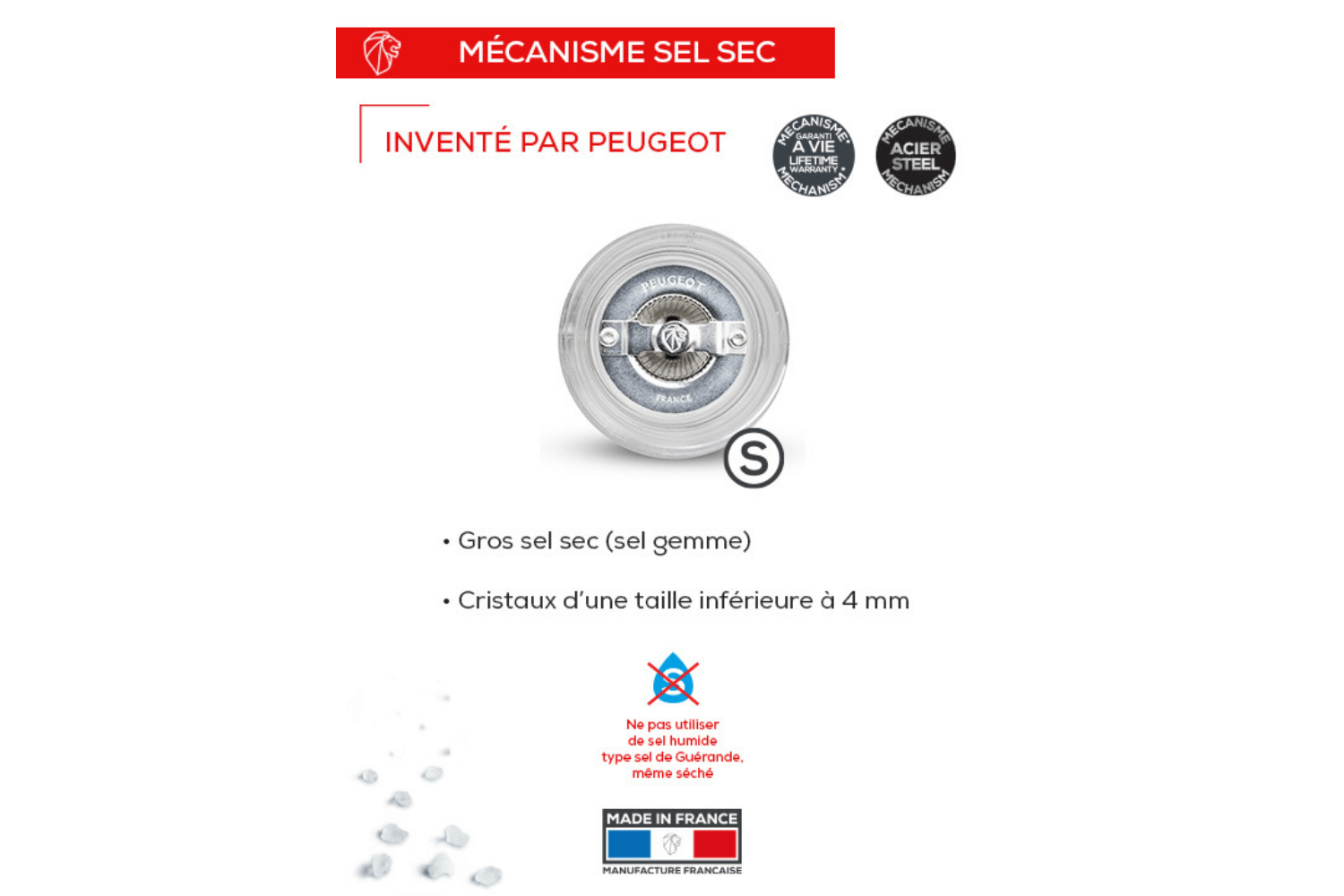 Peugeot Paris Nature Black - Moulin à sel sec en hêtre