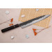 Couteau sujihiki 24cm japonais artisanal Naoki Mazaki WS2 Black Nashiji