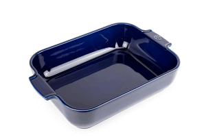 Plat four rectangle Peugeot Appolia en céramique bleu