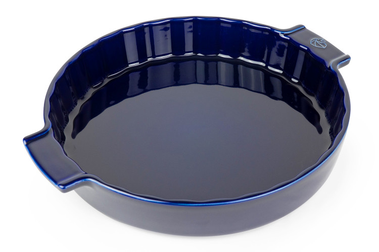 Tourti&egrave;re Peugeot Appolia en c&eacute;ramique bleu &Oslash;28cm