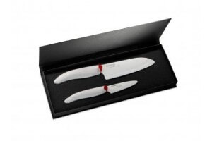 Coffret cadeau KYOCERA 2 Couteaux céramique lames et manches blancs