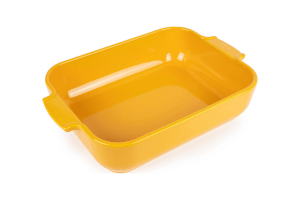 Plat four rectangle Peugeot Appolia en céramique jaune safran