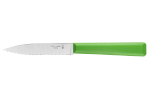 Couteau d'office Opinel Les Essentiels + n°313 lame 10cm crantée manche en polymère vert