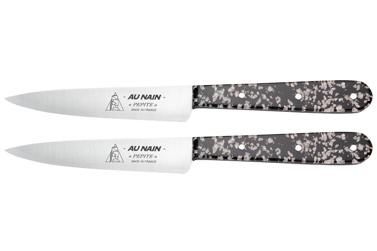 Set de 2 couteaux d'office Au Nain P&eacute;pite lame 10cm