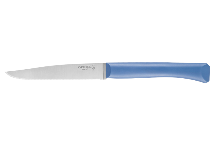 Couteau de table Opinel Bon App&eacute;tit + lame 11cm en inox manche en polym&egrave;re bleu