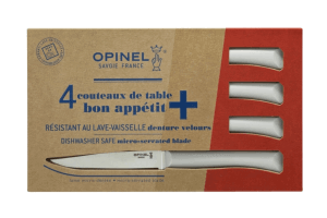 Coffret 4 couteaux de table Opinel Bon Appétit + lame 11cm en inox manche en polymère nuage