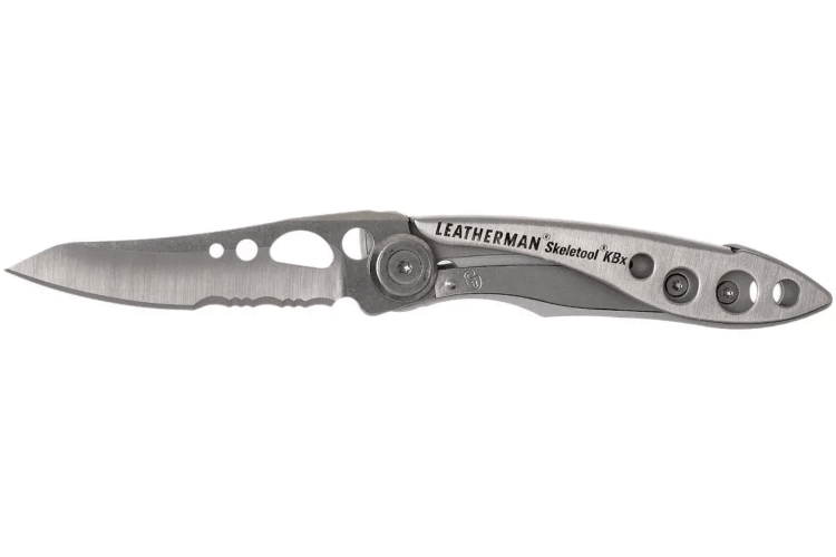 Couteau pliant Leatherman Skeletool KBX 832382 manche squelette en aluminium 9cm + décapsuleur