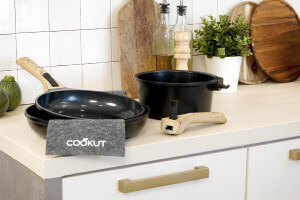 L'Incroyable Kit Cookut 2 poêles et 1 casserole à poignée amovible - graphite