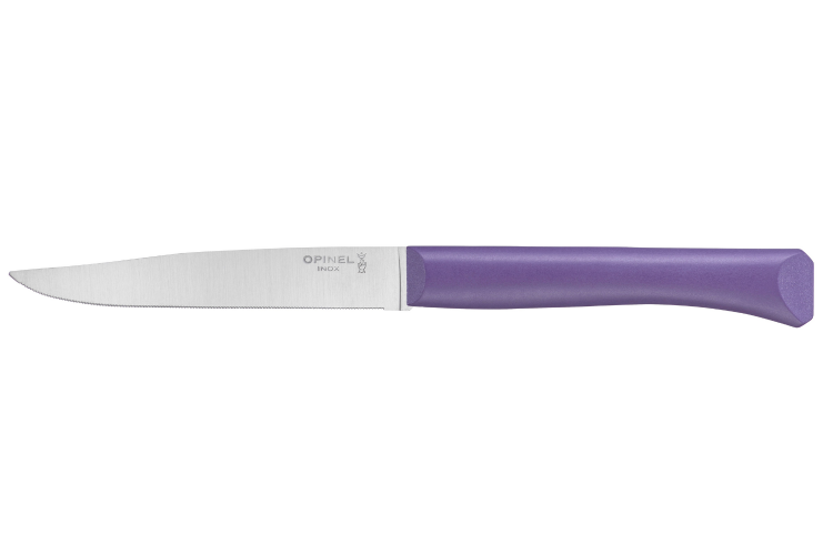 Couteau de table Opinel Bon App&eacute;tit + lame 11cm en inox manche en polym&egrave;re violet