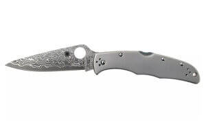 Couteau pliant Spyderco Endura 4 Titanium Damas C10TIPD manche en titane 12,5cm + étui