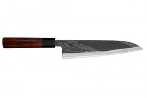 Couteau de chef 21cm japonais artisanal Hinoura Tsukasa River Jump manche bois de fer