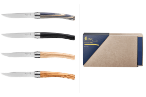 Coffret 4 couteaux de table Opinel Table Chic Panaché lames inox 10cm manches en bois