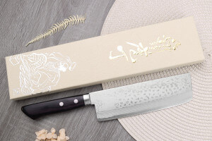 Couteau nakiri 16,5cm japonais artisanal Masutani VG10 Damas