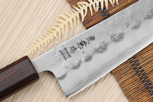 Couteau de chef japonais artisanal Wusaki Yoshi G3 chêne 21,5cm