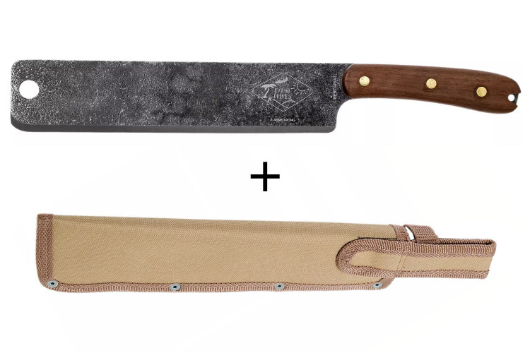 Machette Esee Expat Libertariat lame acier carbone 22,8cm manche bois de noyer + &eacute;tui