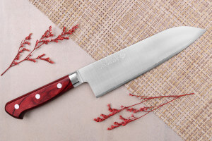Couteau santoku japonais artisanal Takamura SGR 17cm acier SPG2