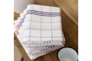 Torchon à carreaux bleus Tissage de l'Ouest Hugo fabriqué en France