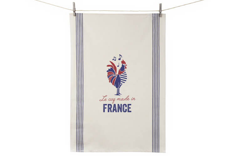 Torchon de cuisine Tissage de l'Ouest Léon fabriqué en France - Coq français