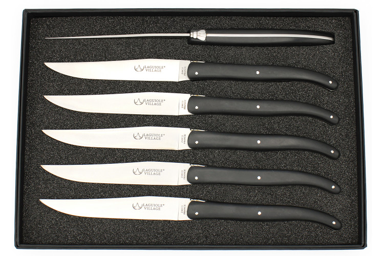 Coffret de 6 couteaux de table Laguiole Village manche en POM