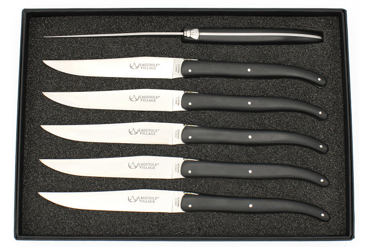 Coffret de 6 couteaux de table Laguiole Village manche en POM