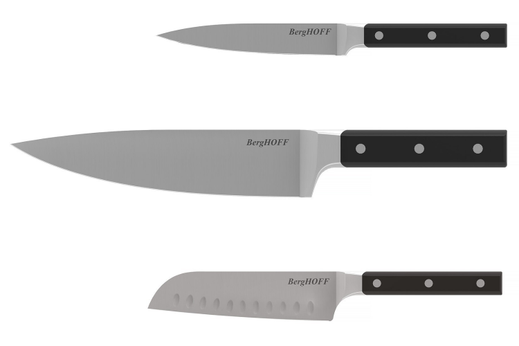 Set de 3 couteaux Berghoff Dina Gene en acier inoxydable noir