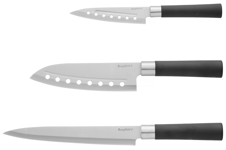 Set de 3 couteaux Berghoff DiNA Codon en acier inox et polypropylène noir