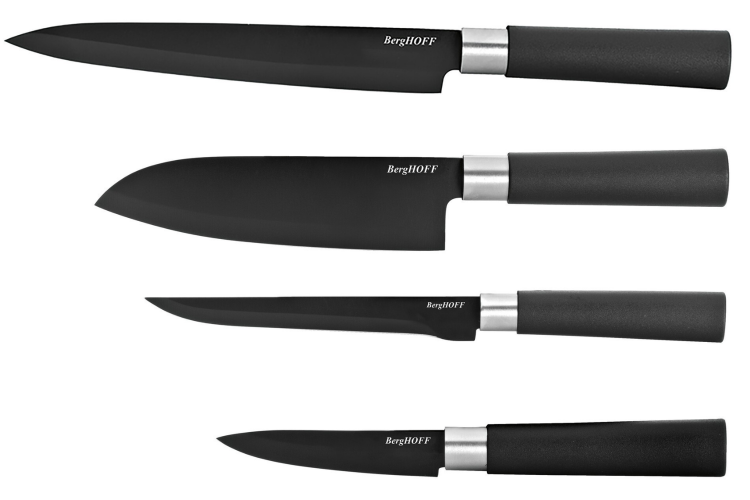 Set de 4 couteaux Berghoff DiNA Prime lames noires antiadh&eacute;sives
