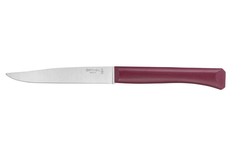 Couteau de table Opinel Bon App&eacute;tit + lame 11cm en inox manche en polym&egrave;re grenat